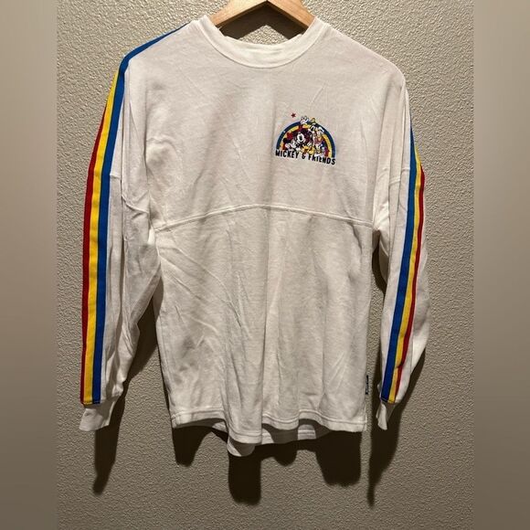 Disney Spirit Jersey XS Mickey & Friends Feelin' Classic White Velour Rainbow - Picture 1 of 10